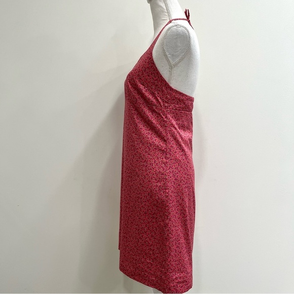 Vintage Y2K J.Crew Ditsy Floral Open Back Halter Dress Pink Summer Size 4 - Picture 5 of 10
